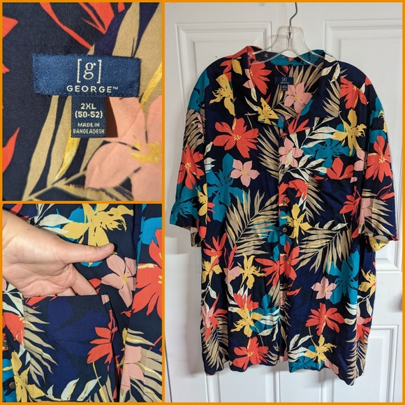 GEORGE TROPICAL EXPLOSION SHIRT - NAVY main image 0